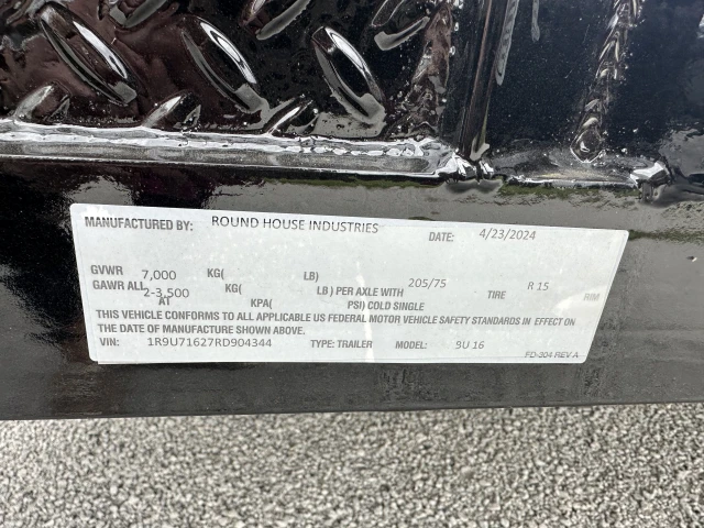 ROUND HOUSE INDUSTRIES 16' Utility Trailer TA-3500