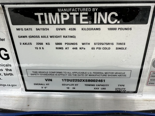 TIMPTE 1020 RAMPED FLAT DECK