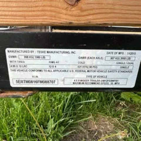 USED Teske 4x8 Utility Trailer w/spare tire