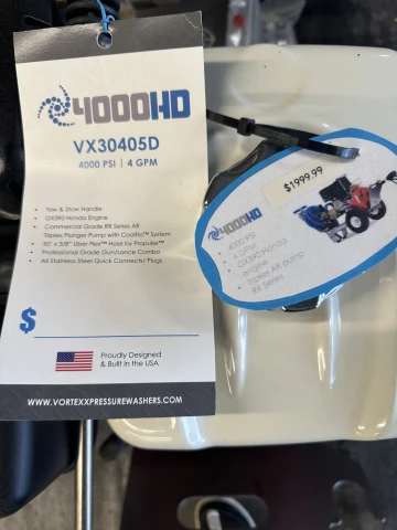 VORTEXX 4000HD PRESSURE WASHER GX 390 Honda Engine | 4000 PSI | 4GPM