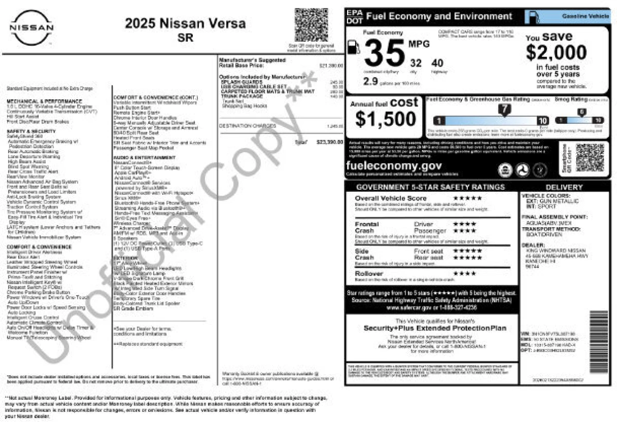 Certified Pre-Owned 2025 Nissan Versa 1.6 SR