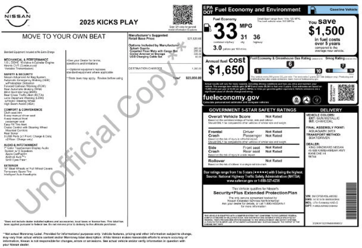 Used 2025 Nissan Kicks Play S