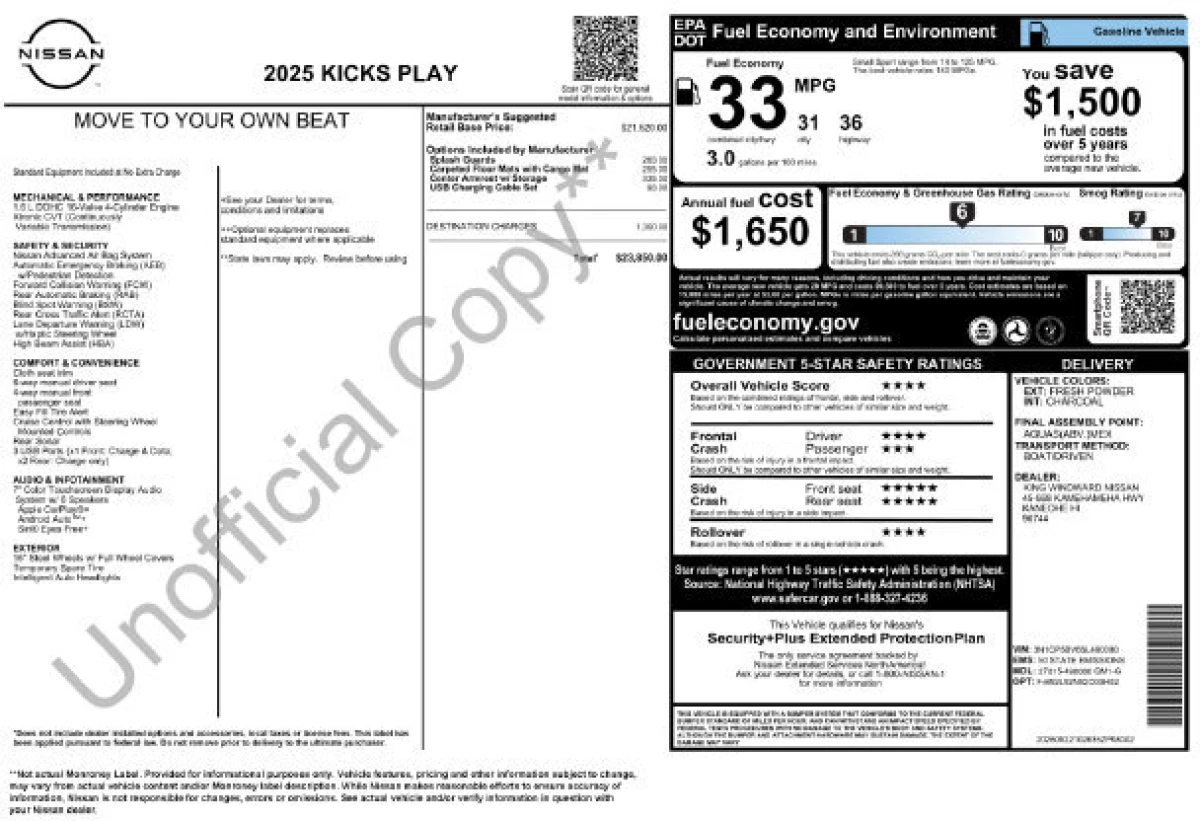 Used 2025 Nissan Kicks Play S
